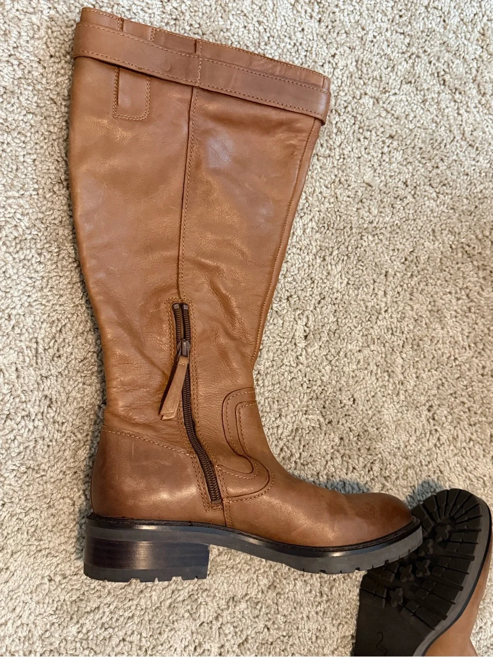 Naturalizer 27 Edit Cayce Chestnut Leather Knee High Boots Women’s Size 6